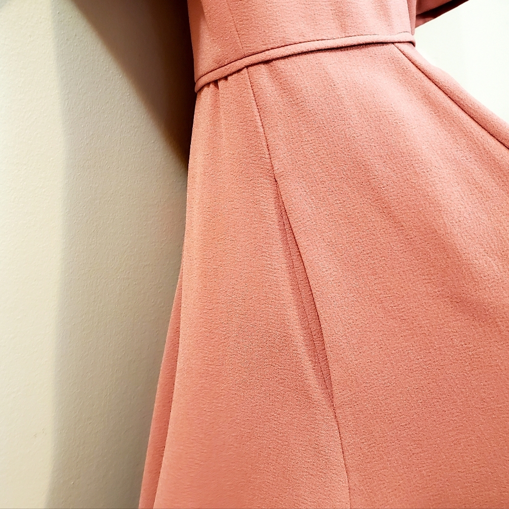 Gal Meets Glam Collection - Edith City Crepe Fit & Flare Midi Dress - Size 6 - Picture 6 of 7